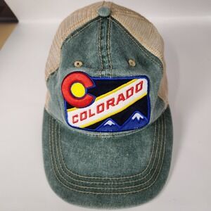 Colorado Hat Cap Strap Back Mesh Trucker Patch Mountains Outdoors‎ Mens